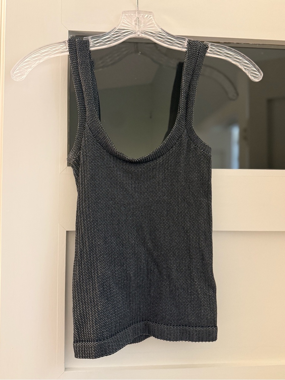 Free People Sleeveless Scoop Neck Henley Tank Top - Black+White - Picture 4 of 4